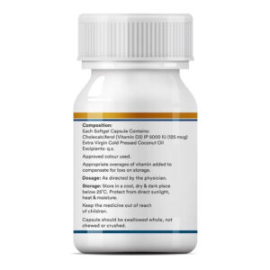 Inlife Vitamin D3 5000 IU Cholecalciferol Supplement - 60 Softgels - Image 5