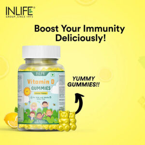 Inlife Vitamin D Supplement |400 IU| 30 Lemon Flavored Gummies - Image 6