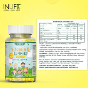 Inlife Vitamin D Supplement |400 IU| 30 Lemon Flavored Gummies - Image 4