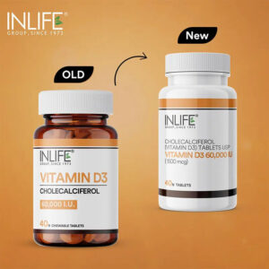 Inlife Vitamin D3 60000 IU Chewable Tablets | Cholecalciferol Supplement | 40 Tablets - Image 5