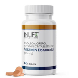 Inlife Vitamin D3 Supplement 5000 IU | 60 Cholecalciferol Tablets