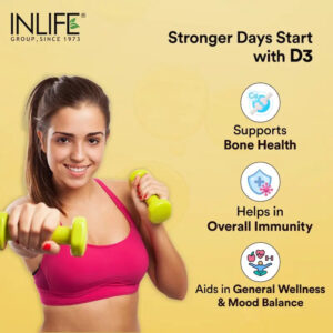 Inlife Vitamin D3 5000 IU Cholecalciferol Supplement - 60 Softgels - Image 3